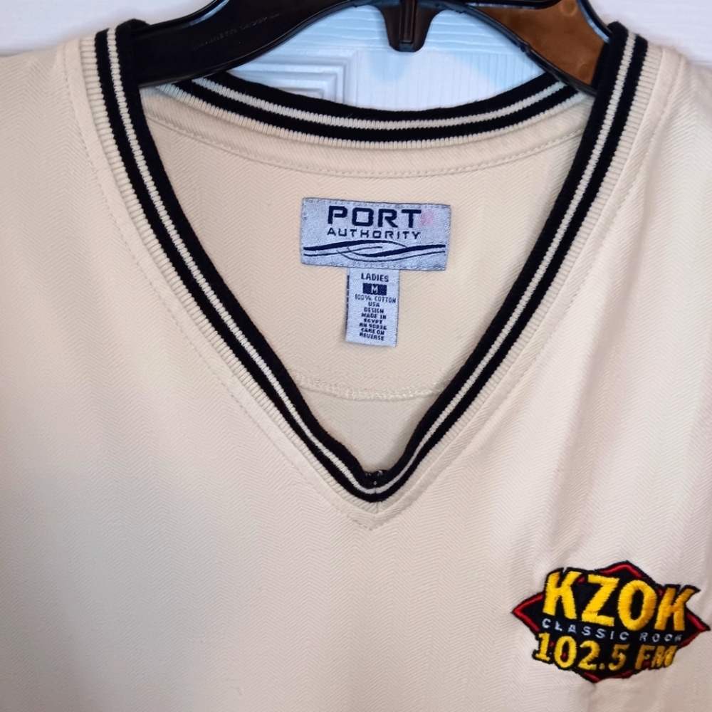 Port Authority Embroidered Logo Women's V-Neck Shirt - Picture 4 of 5